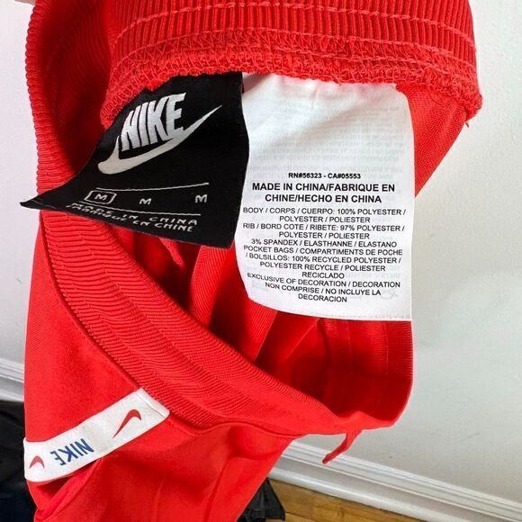 Nike Sportswear Red Floral Embroidered Skinny Track Pants - Picture 7 of 8